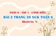 Bài 2 trang 28 SGK Toán 8 tập 1 Cánh Diều